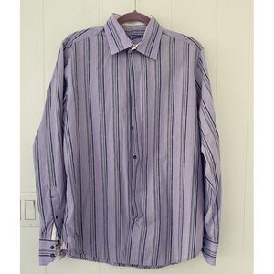 Robert Graham Mens M/L Lavender,‎ Blue & Green Stripe Long Sleeve Button Down